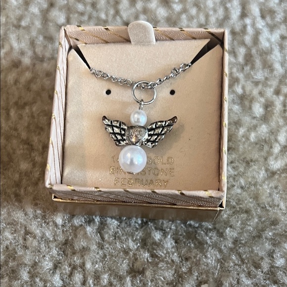 Silver Angel Wing Pendant Necklace - Picture 1 of 1